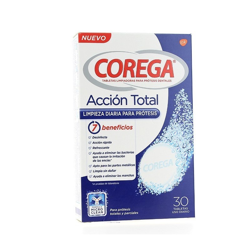 Corega accion total limpiador 30tabletas Corega - 1