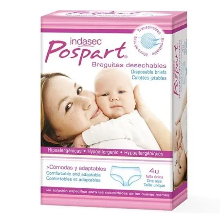 Indasec pospart braquita desechable talla &uacute;nica 4und Indasec - 1