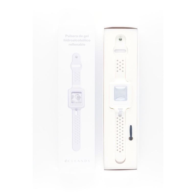 Pulsera gel hidroalcoholico blanco Cleands - 1