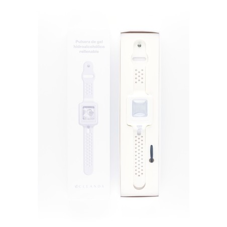 Pulsera gel hidroalcoholico blanco Cleands - 1