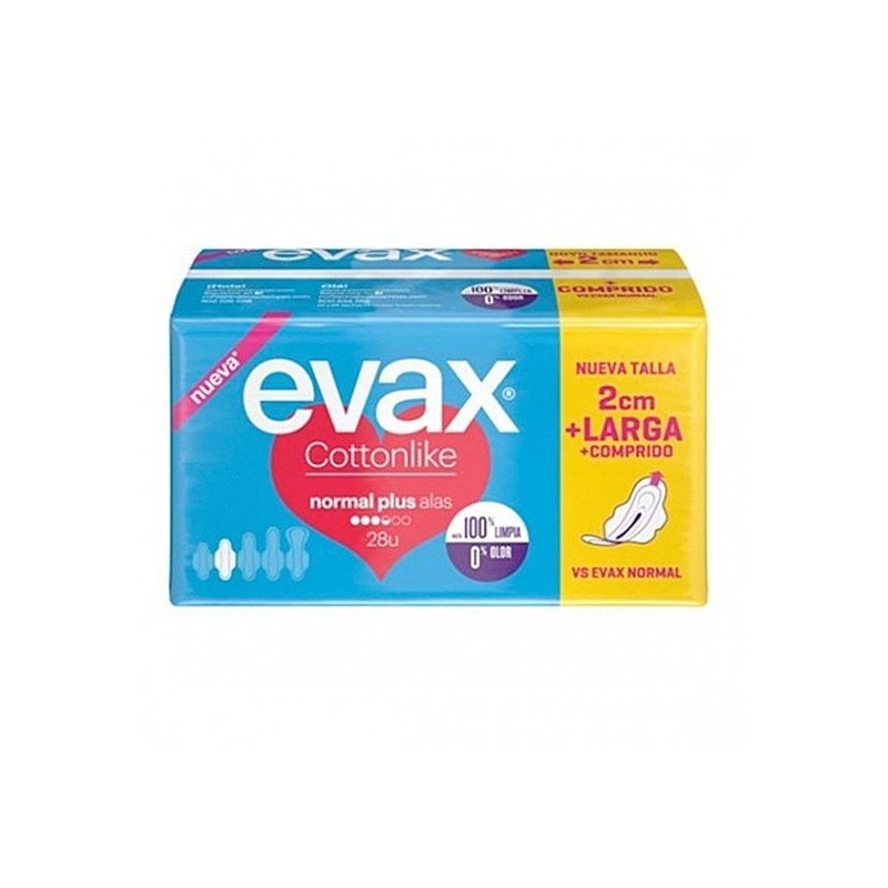 Evax compresas cottonlike normal plus alas 28 uds Evax - 1
