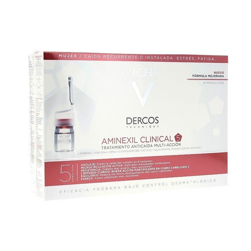 Vichy dercos aminexil clinical mujer 21 ampollas Dercos - 1