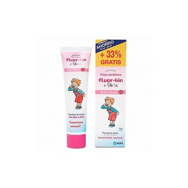 Fluorkin pasta infantil fresa 75+25ml. Fluorkin - 1