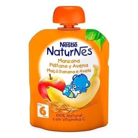 Nestl&eacute; natunes bolsita manzana pl&aacute;tano y avena 90g Nestl&eacute; Naturnes - 1