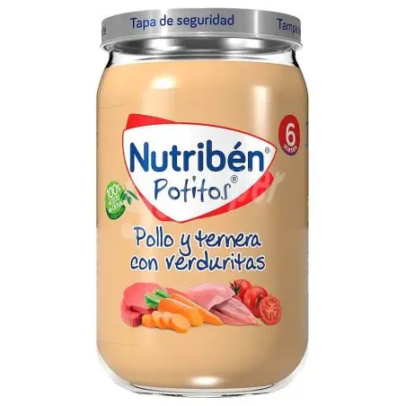 Nutrib&eacute;n potito jam&oacute;n y ternera con menestra de verduras 235gr Nutriben - 1