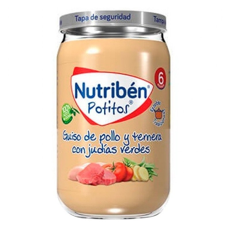 Nutribén potito guiso de pollo y ternera con judías 235gr Nutriben - 1