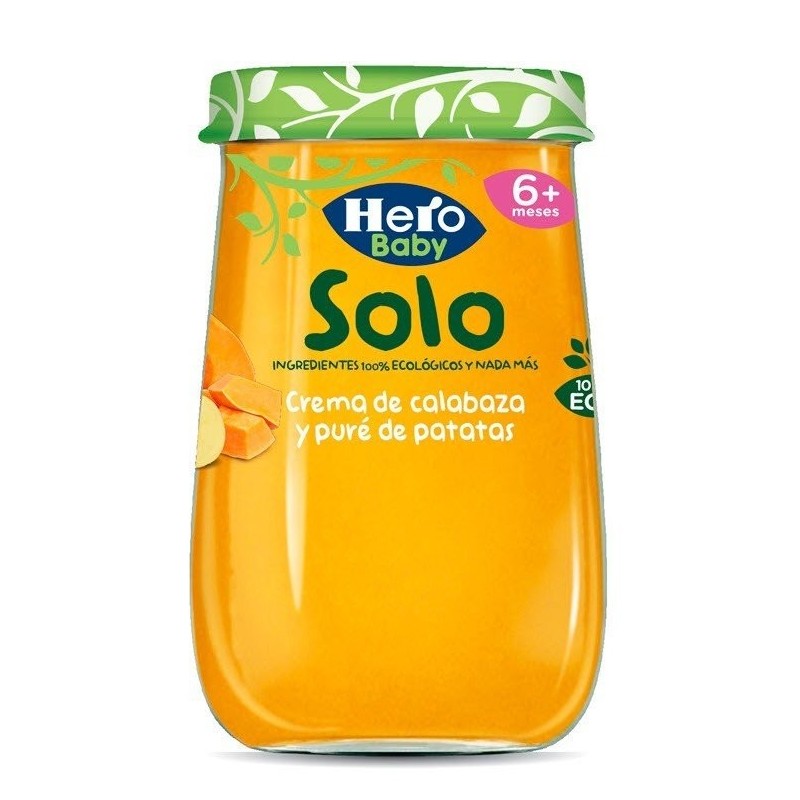 Hero baby solo ecológico crema de calabaza y puré de patatas 190g Hero - 1