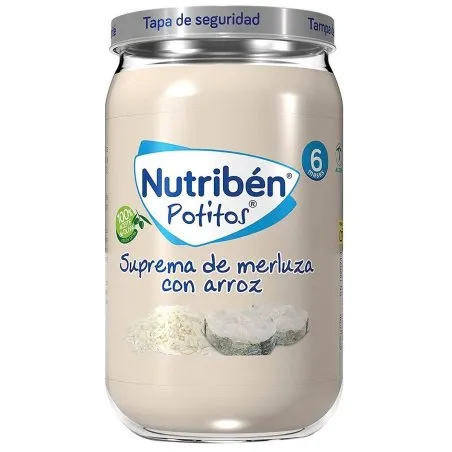 Nutrib&eacute;n potito suprema de merluza con arroz 235gr Nutriben - 1