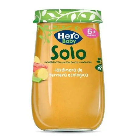 Hero baby solo ecol&oacute;gico jardinera de ternera 190g Hero - 1