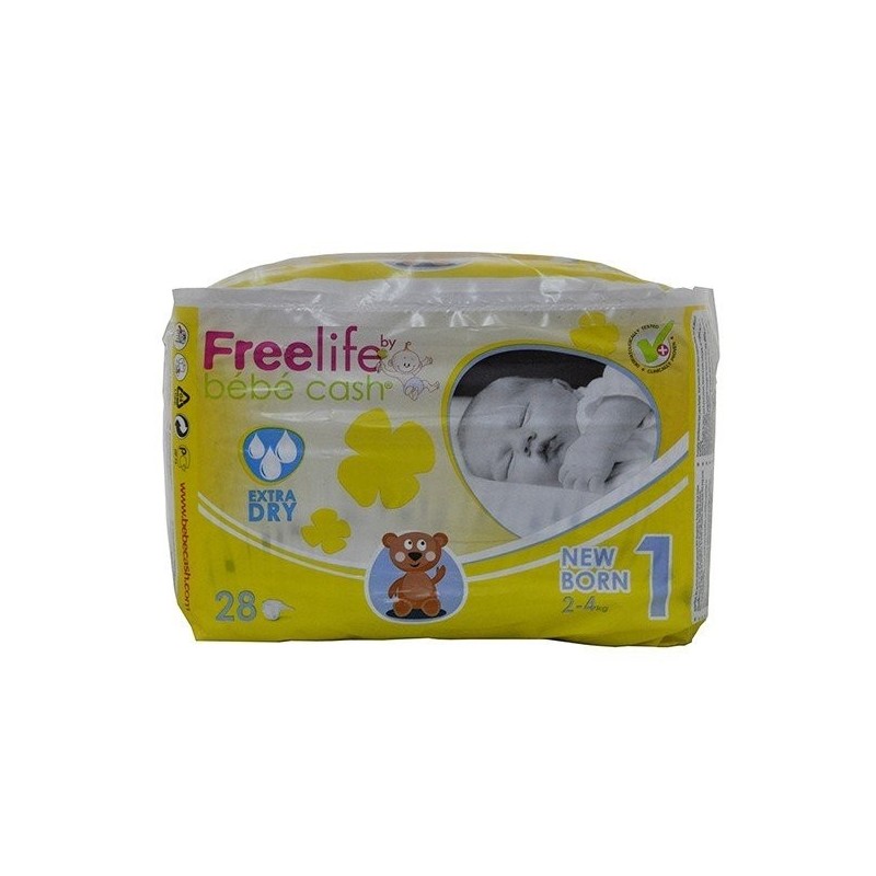 Freelife pañal bebecash 1 recien nacido 2-4kg 28uds Freelife - 1
