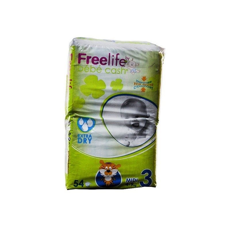 Freelife bebecash pañal 3 midi 4-9kg 54u Freelife - 1