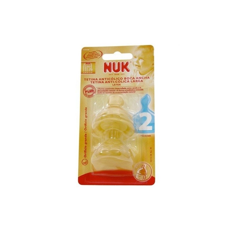 Nuk tetina fist choice látex boca ancha talla 2 orificio l 2uds Nuk - 1