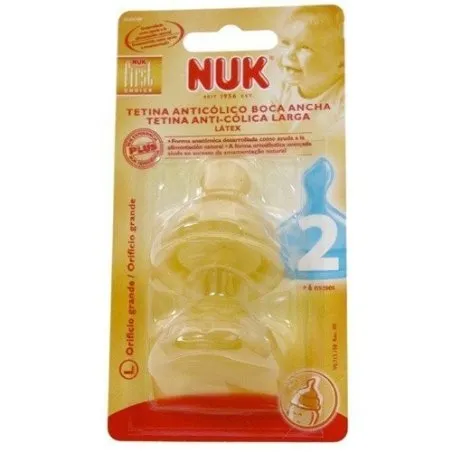 Nuk tetina fist choice l&aacute;tex boca ancha talla 2 orificio l 2uds Nuk - 1