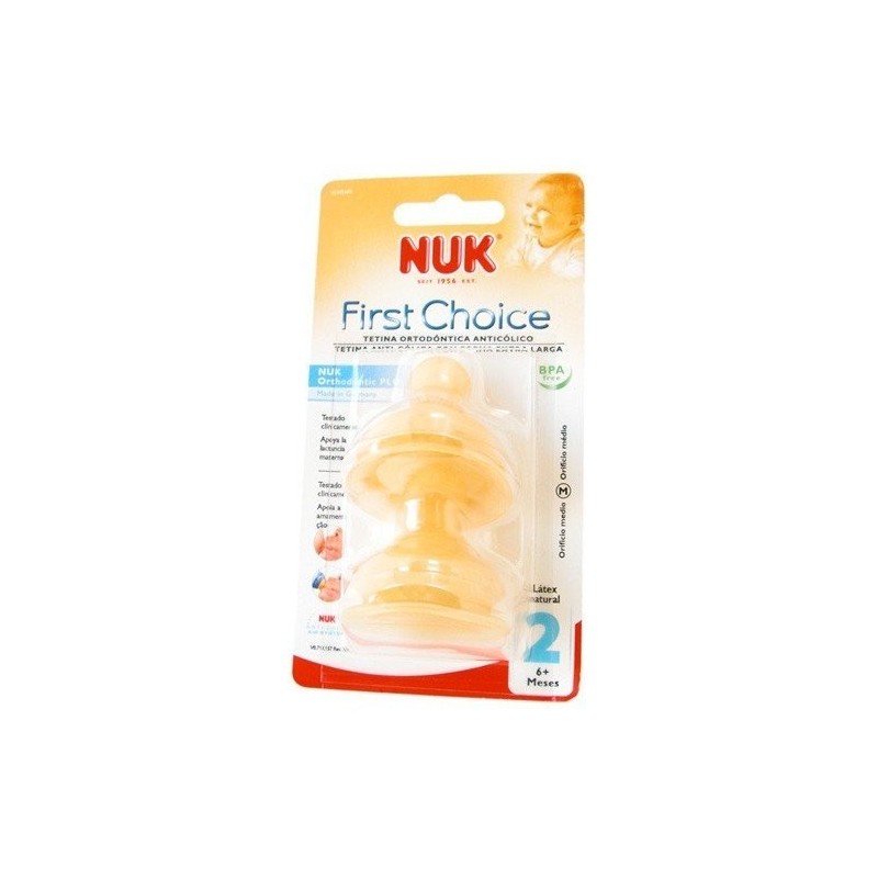 Nuk tetina first choice látex boca ancha +6 meses 2uds Nuk - 1
