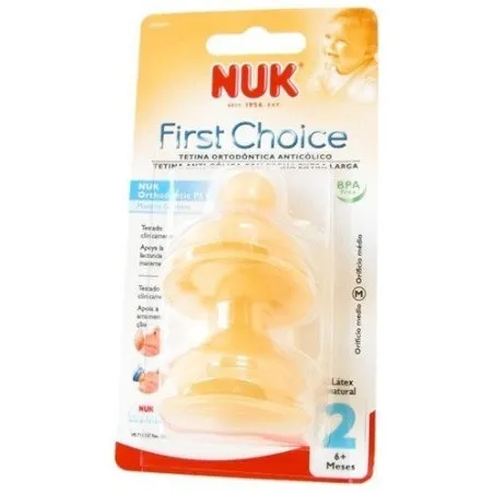 Nuk tetina first choice l&aacute;tex boca ancha +6 meses 2uds Nuk - 1