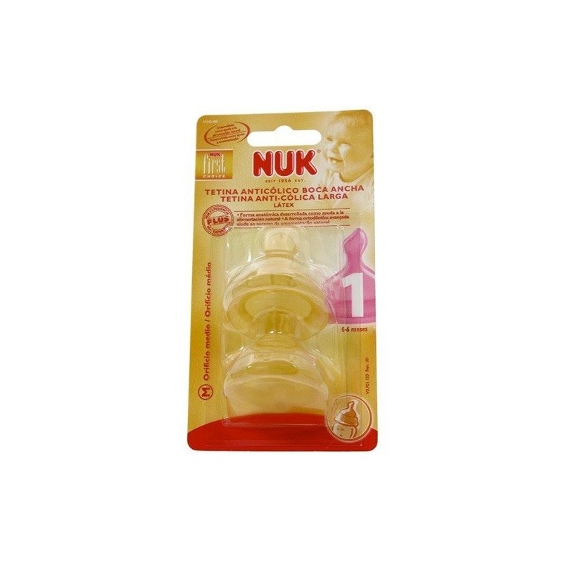 Nuk tetina fist choice látex boca ancha talla 1 orificio m 2uds Nuk - 1