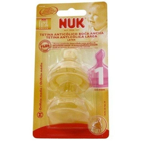 Nuk tetina fist choice látex boca ancha talla 1 orificio m 2uds Nuk - 1