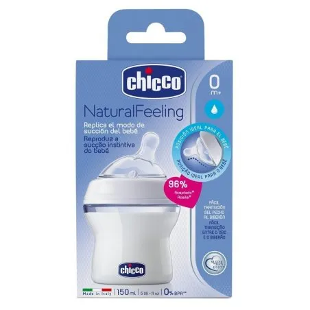Chicco natural feeling biber&oacute;n silicona flujo normal 150ml Chicco - 1