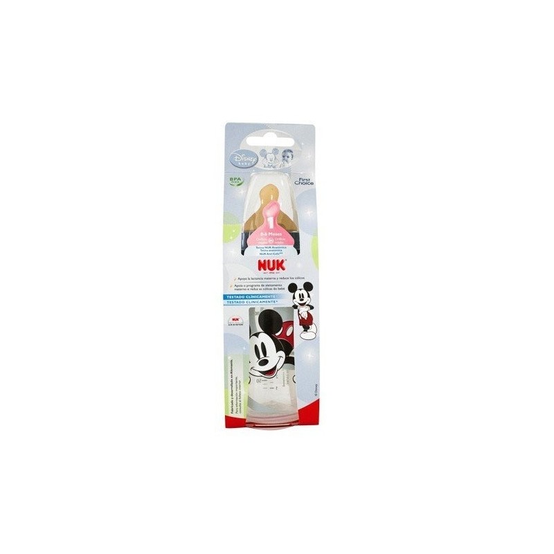 Nuk pack biberon mickey + mouse-tetina latex boca ancha 300ml Nuk - 1