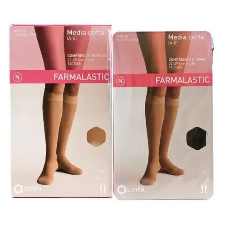 Media farmalastic corta c/n negra t/rp Farmalastic - 1