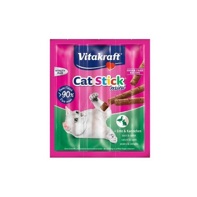 Vitakraft cat stick mini, pato & conejo 18g 3 u Vitakraft - 1
