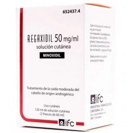 Regaxidil 50mg/ml Soluci&oacute;n Cut&aacute;nea 2 frascos 60ml Regaxidil - 1