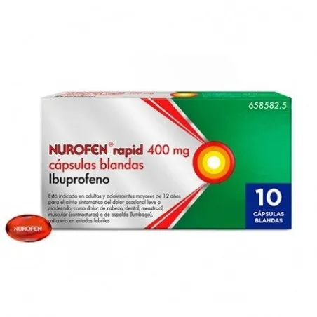 Ibuprofeno Nurofen Rapid 400mg 10 C&aacute;psulas Blandas Nurofen - 1