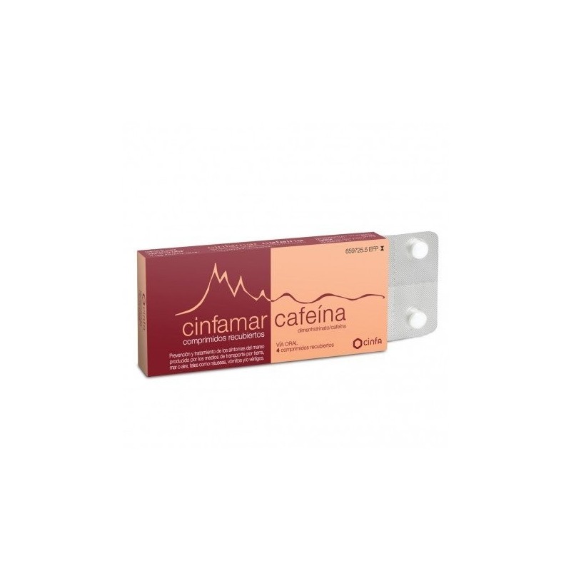 Cinfamar Cafeína 50/50mg 4 Comprimidos Cinfamar - 1