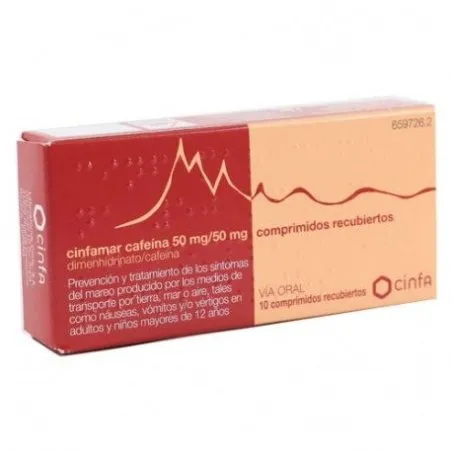 Cinfamar Cafe&iacute;na 50/50mg 10 Comprimidos Cinfamar - 1
