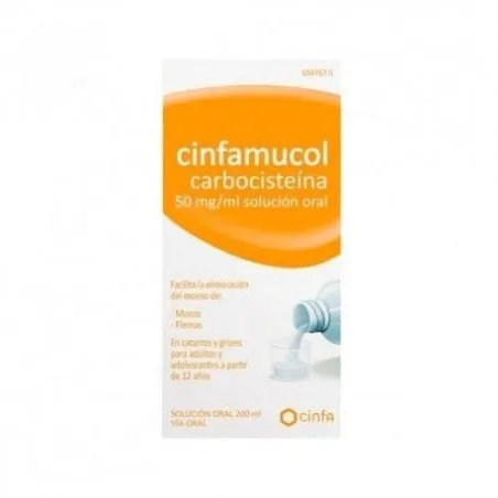 Cinfamucol Carbocisteina 50mg/ml Soluci&oacute;n Oral 200ml Cinfamucol - 1