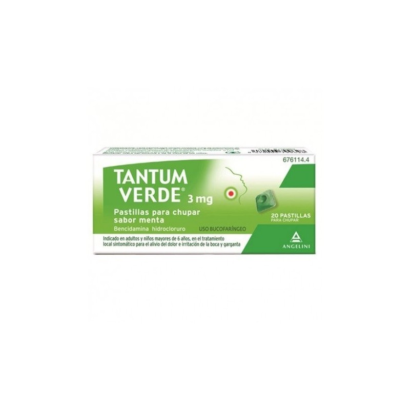 Tantum Verde 3mg 20 Pastillas Para Chupar Menta Tantum - 1