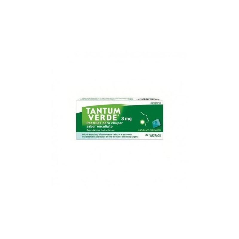 Tantum Verde 3mg 20 Pastillas Para Chupar Eucalipto Tantum - 1