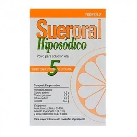 Sueroral Hipos&oacute;dico 5 Sobres Polvo Soluci&oacute;n Oral Sueroral - 1