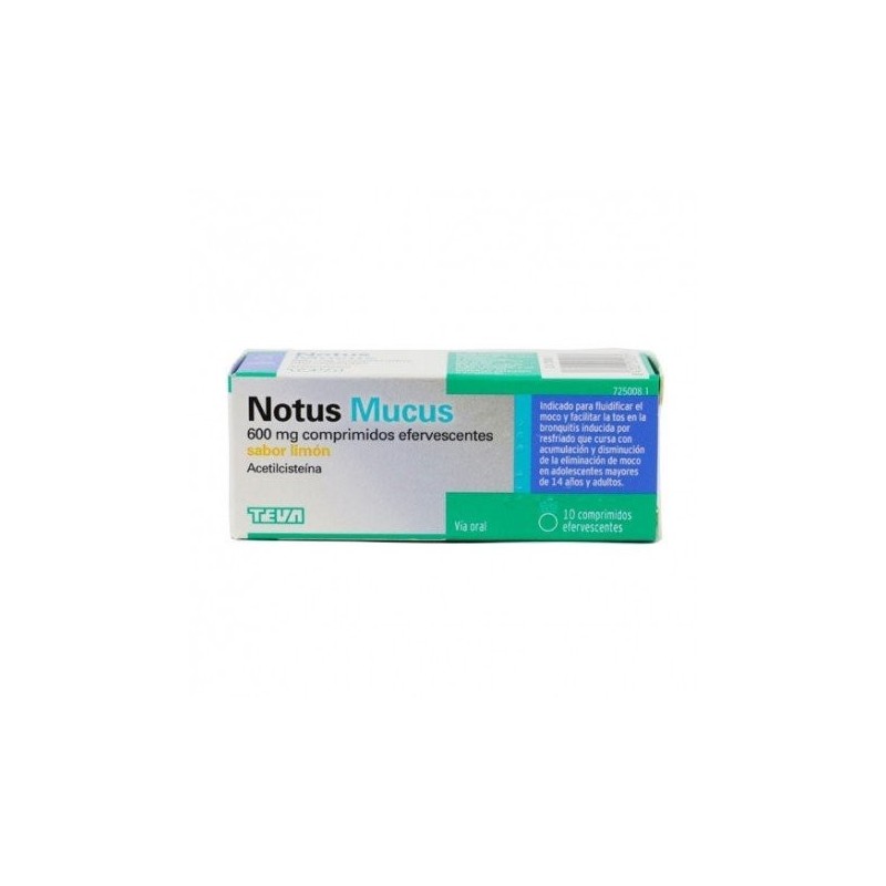 Notus Mucus 600 mg Limón 10 Comprimidos Efervescentes Notus - 1