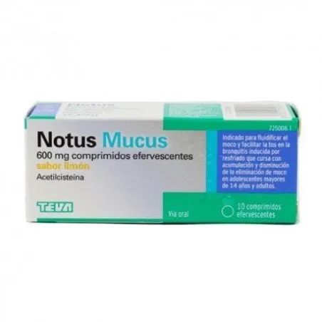 Notus Mucus 600 mg Lim&oacute;n 10 Comprimidos Efervescentes Notus - 1