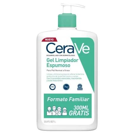 Cerave gel limpiador espumoso familia 1 l Cerave - 1