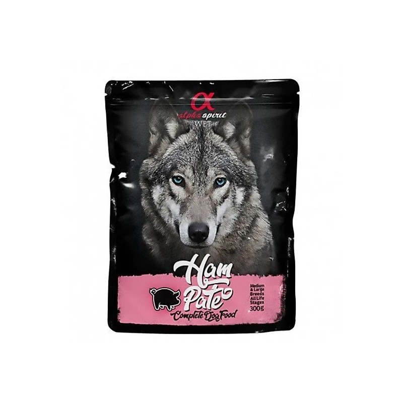Alpha spirit perro pouch pate jamon 12 x 300 gr Alpha Spirit - 1