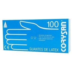 Guantes corysan latex t/mediana 100 und