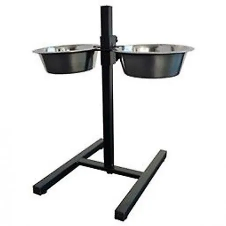 Papill&oacute;n soporte regulable + 2 comederos 25 cm Papill&oacute;n - 1