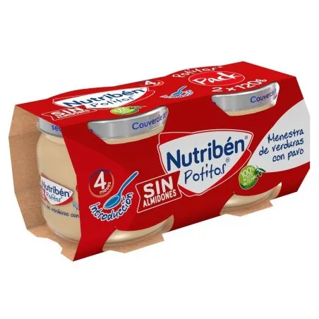 Nutriben potitos introducci&oacute;n a la carne: menestra de verduras con pavo 2x120g Nutriben - 1