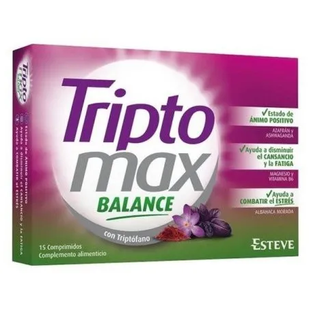 Triptomax balance. combate estr&eacute;s. tript&oacute;fano, azafr&aacute;n, ashwagandha, albahaca morada, b6,b1b12 Dr.Esteve - 1