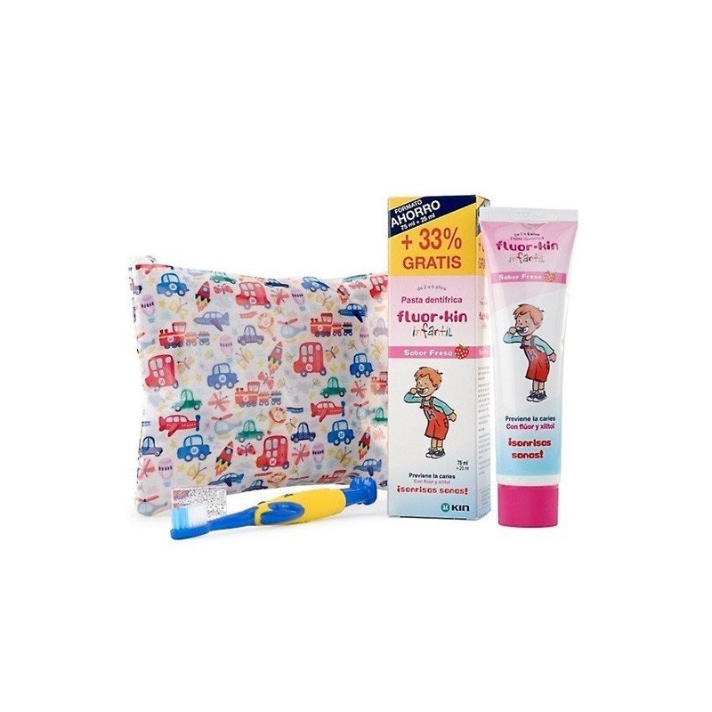 Fluorkin infantil pasta+cepillo+neceser Fluorkin - 1