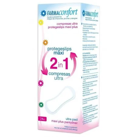 2 en 1 protegeslips maxi plus 24 uds Farmaconfort - 1