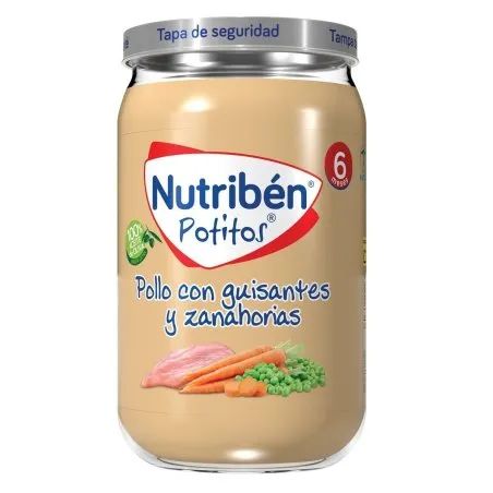 Nutrib&eacute;n potito pollo con guisantes y zanahoria 235gr Nutriben - 1