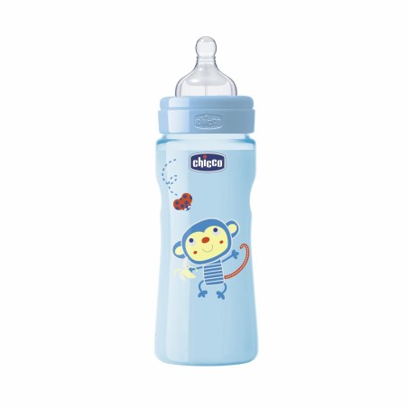Chicco Biberón pp silicona flujo rápido azul 330ml Chicco - 1