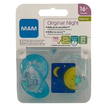 Man Baby Chupete mam night 16+ azul Magion - 1