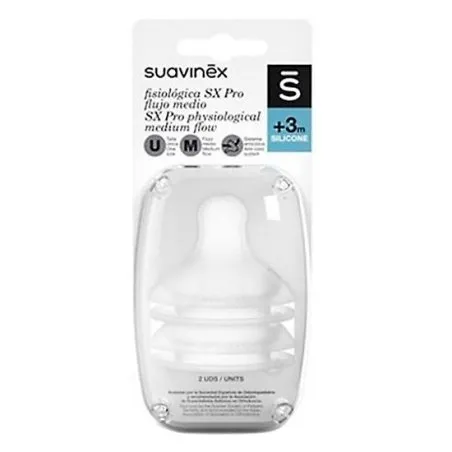 Suavinex tetina fisiologica flujo M silicona 2u Suavinex - 1