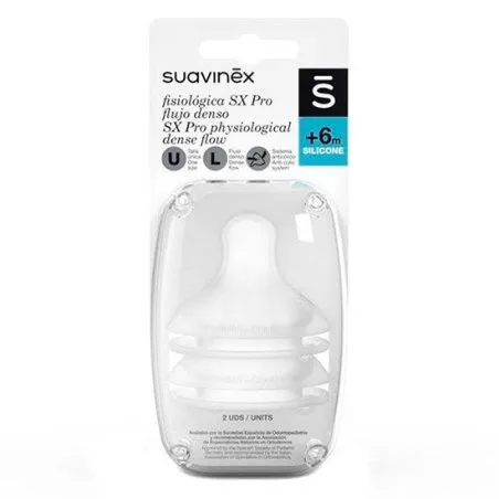Suavinex tetina fisiologica flujo L silicona 2u Suavinex - 1