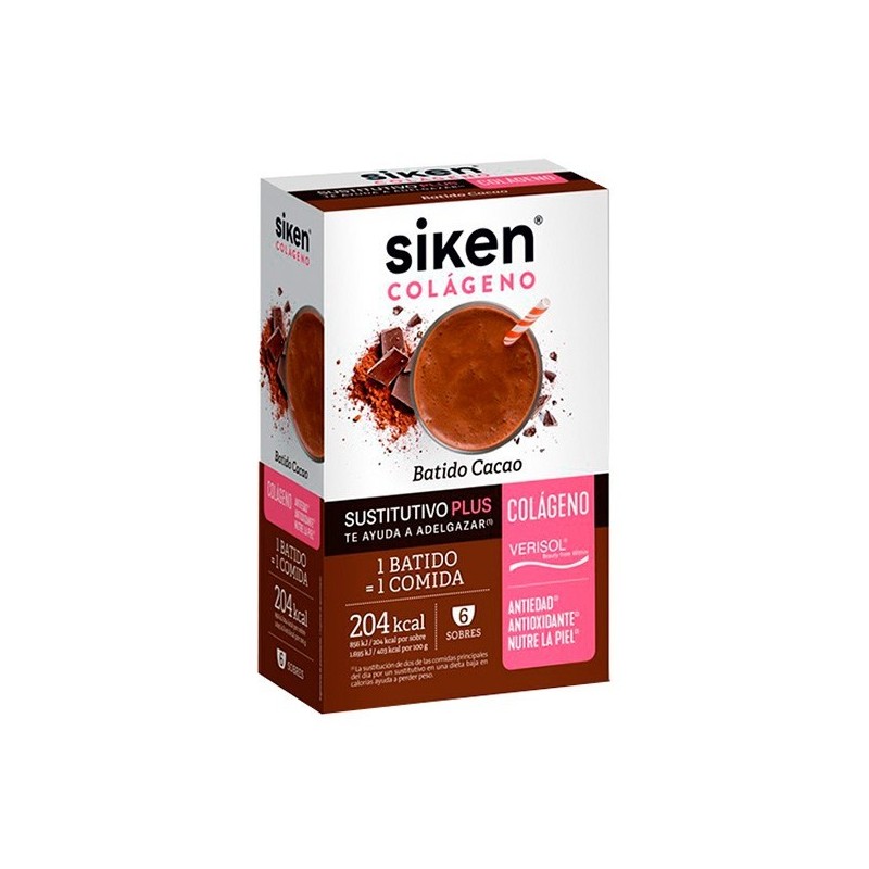 Siken batido sustitutivo cacao y colágeno 6 sobres Siken - 1