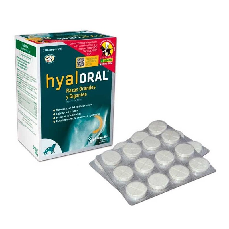 Hyaloral perro más de 20kg 120 comprimidos Pharmadiet - 1